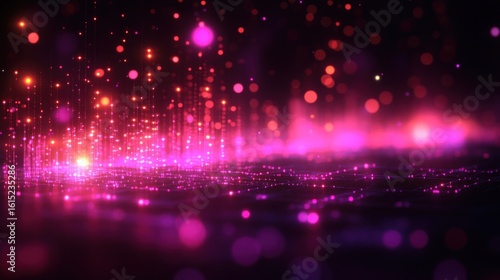 Abstract glowing city scene