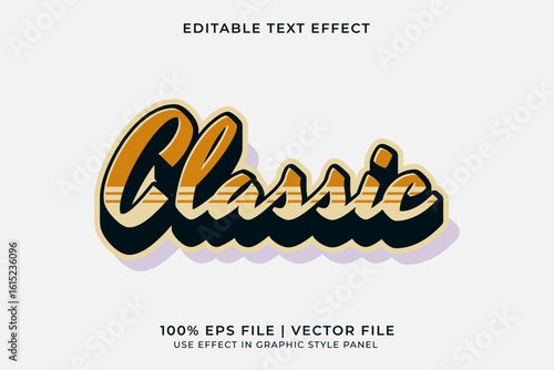 3D Editable vector text effect in Retro or Vintage style	