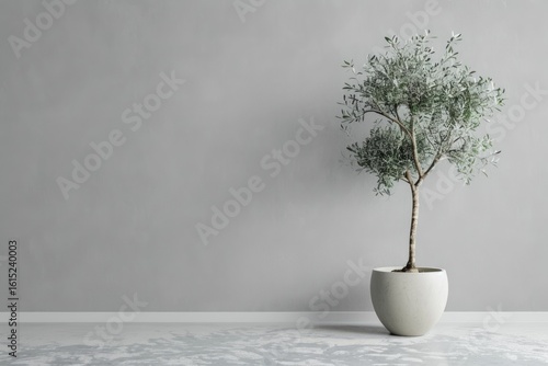 Elegant Minimalism Olive Tree in White Pot