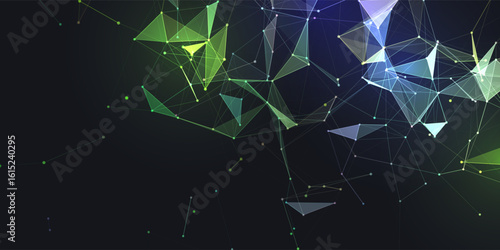 abstract banner with low poly plexus design 2508