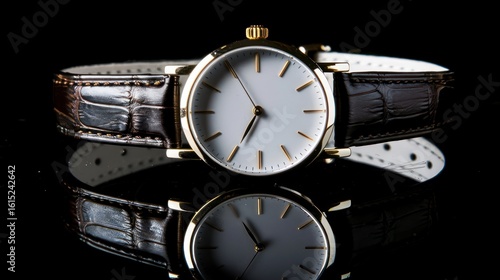 Luxurious wristwatch on a dark background