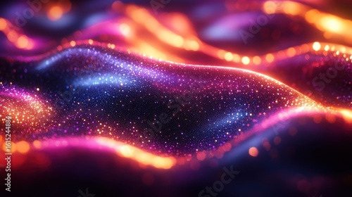 Abstract vibrant glowing textured waves