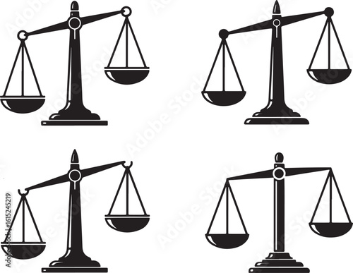Balanced scales justice symbol legal, scales, balance, justice, law, legal, court, judgment, fairness, equality, measurement, weight, equilibrium, symbol, illustration, black and white, graphic, desig