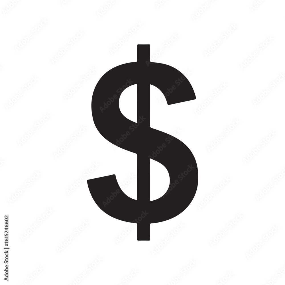Black dollar sign icon silhouette vector flat illustration design Black dollar sign icon silhouette vector flat illustration design