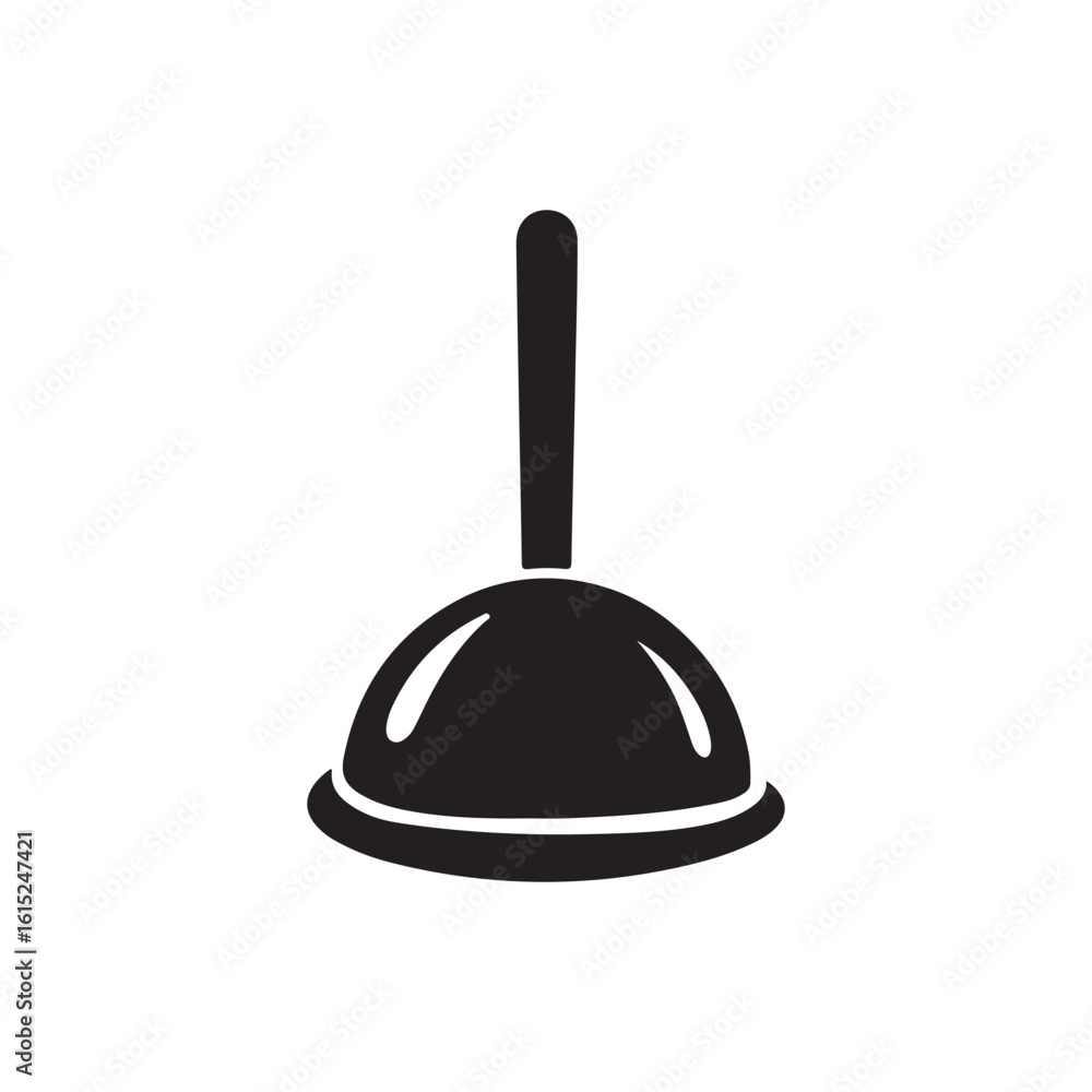 Naklejka premium Black Rubber Plunger for Unclogging Drains and Toilets