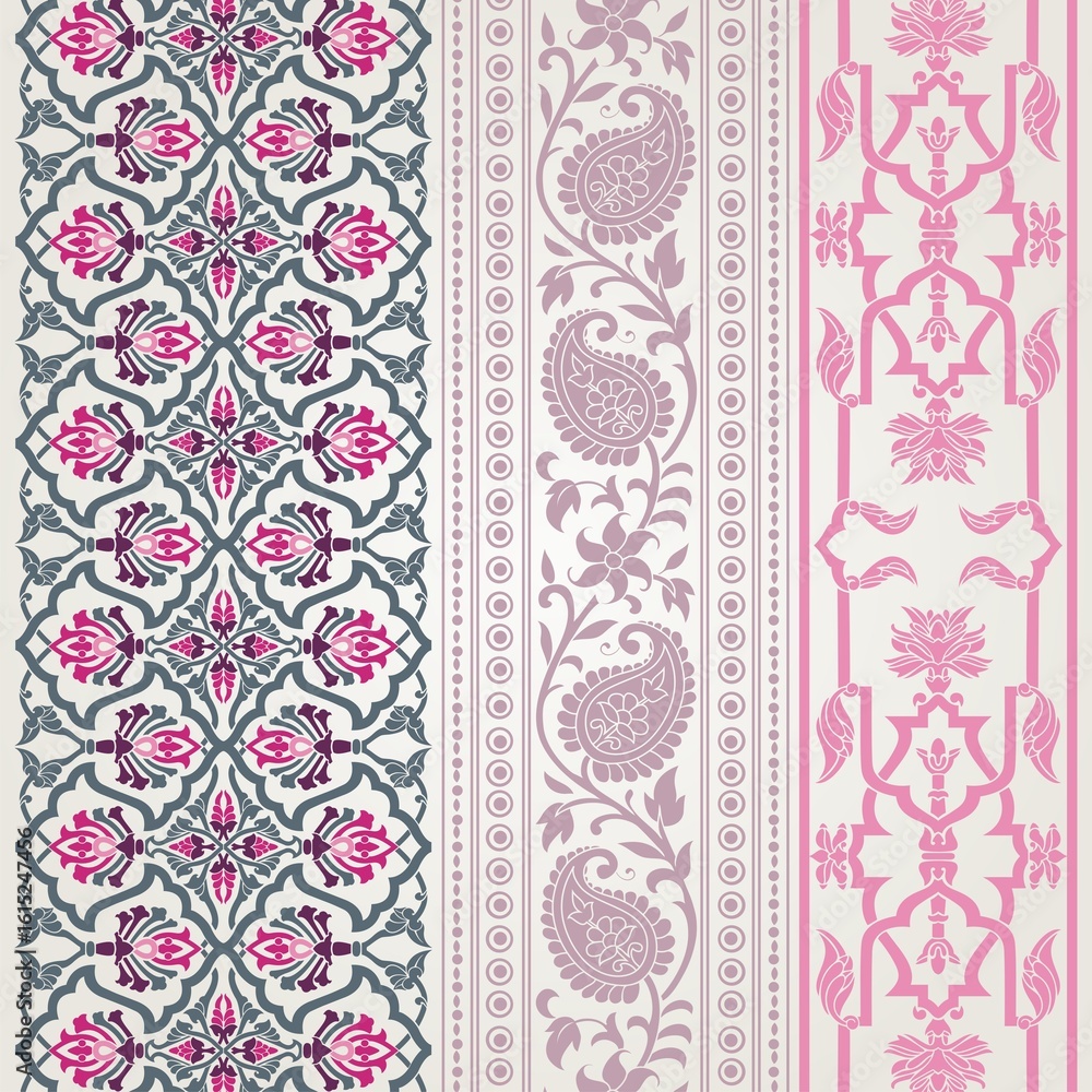 Fototapeta premium wedding card design, traditional paisley floral pattern , royal India 