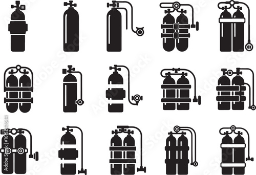 Scuba diving air tanks and equipment breathing apparatus, scuba diving, air tanks, breathing apparatus, diving gear, underwater equipment, oxygen cylinders, dive tanks, scuba gear, diving equipment, u
