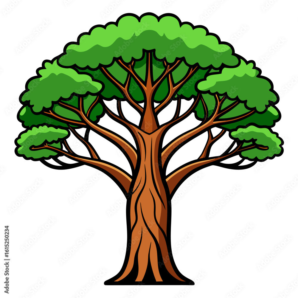 Obraz premium baobab tree vector isolated on white