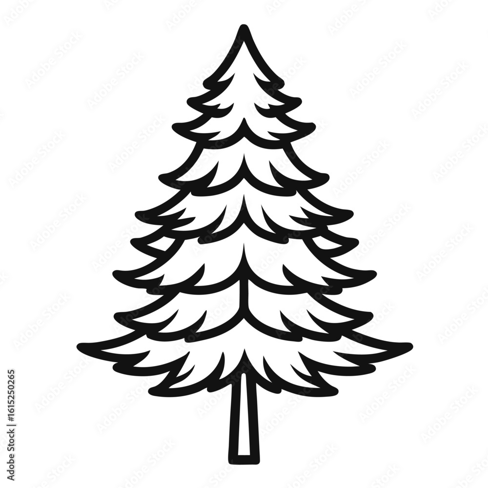 Obraz premium pine tree outline vector