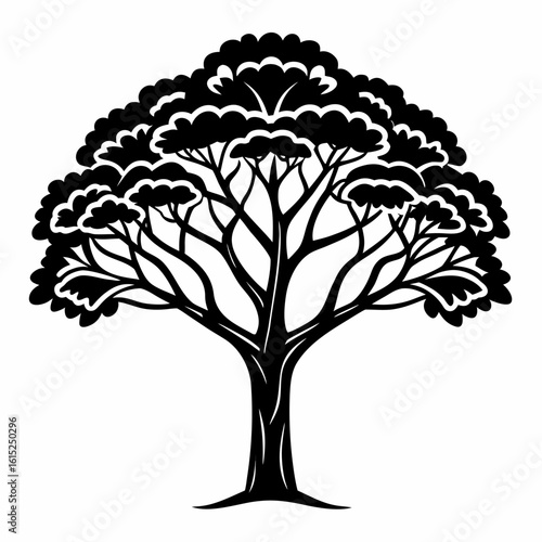 jacaranda tree outline vector 