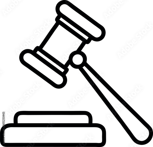 Auction line art icon vector illustration