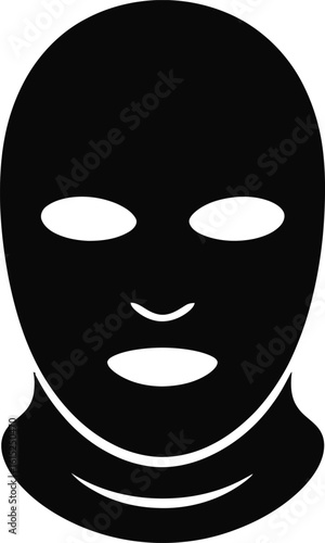 Silhouette of Masked Person – Ski Mask or Balaclava Vector Illustration