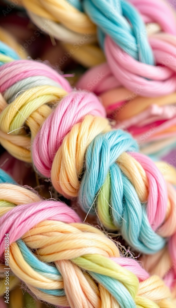 bright green, blue, and yellow braided yarn bright green, blue, and yellow braided yarn