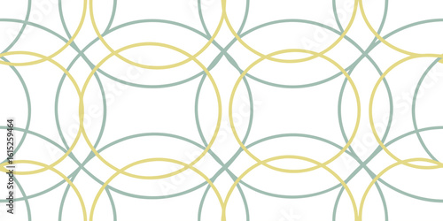 Abstract geometric pattern with overlapping pastel colored circles and ovals on white background