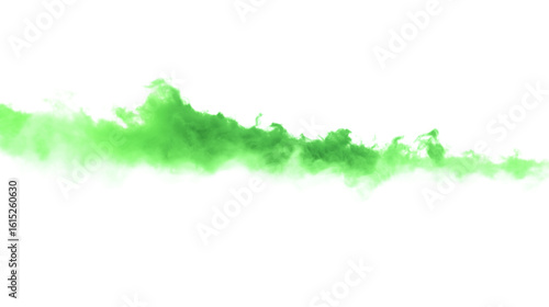 Wallpaper Mural Abstract vibrant green smoke billowing  isolated on white background Torontodigital.ca