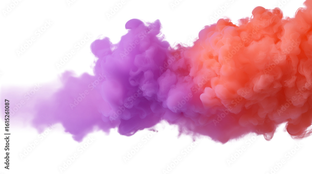Fototapeta premium colorful abstract of purple and orange smoke isolated on white background