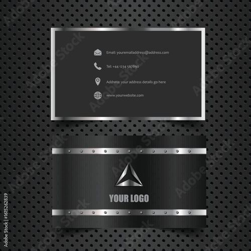 Business card mock up with metallic design
