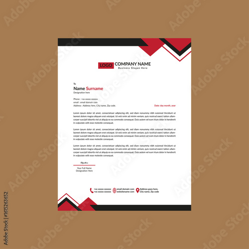 Modern Letterhead Layout. Creative Layout Display for Promotional Campaign.