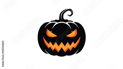 Minimal Killer Halloween pumpkin Logo Vector