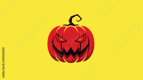 Minimal Killer Halloween pumpkin Logo Vector