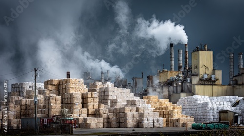 Wallpaper Mural Industrial landscape with smoke stacks Torontodigital.ca