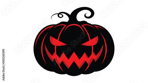 Minimal Killer Halloween pumpkin Logo Vector