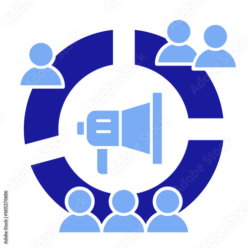 Segmented Audience  Icon Element For Design

