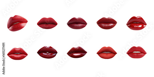 Wallpaper Mural Red Lipstick Shades Collection. Beauty And Makeup Inspiration Set Isolated On Transparent Background Torontodigital.ca