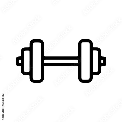 Illustration of a dumbbell with weights on a plain white surface