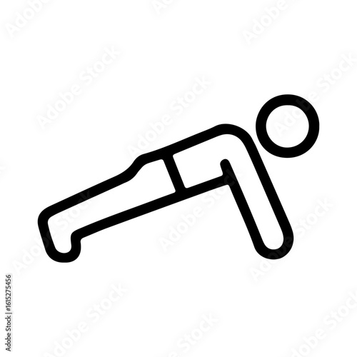 Line drawing of a person doing a push up exercise on a white surface