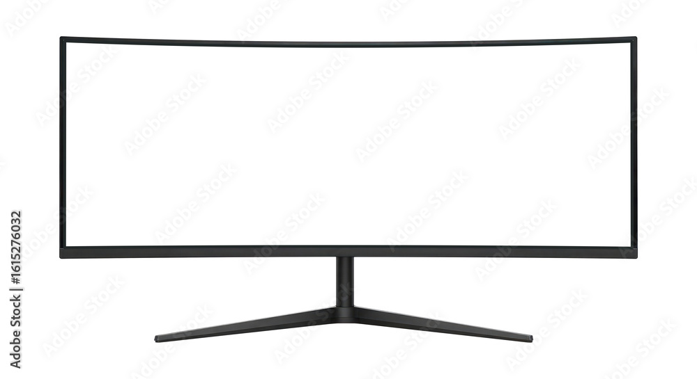 Naklejka premium A Blank Computer Screen Template for Your Design, Cut Out, Clipping Path Isolated on a Transparent PNG Background.