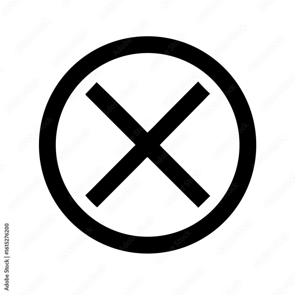 Obraz premium X circle icon vector illustration