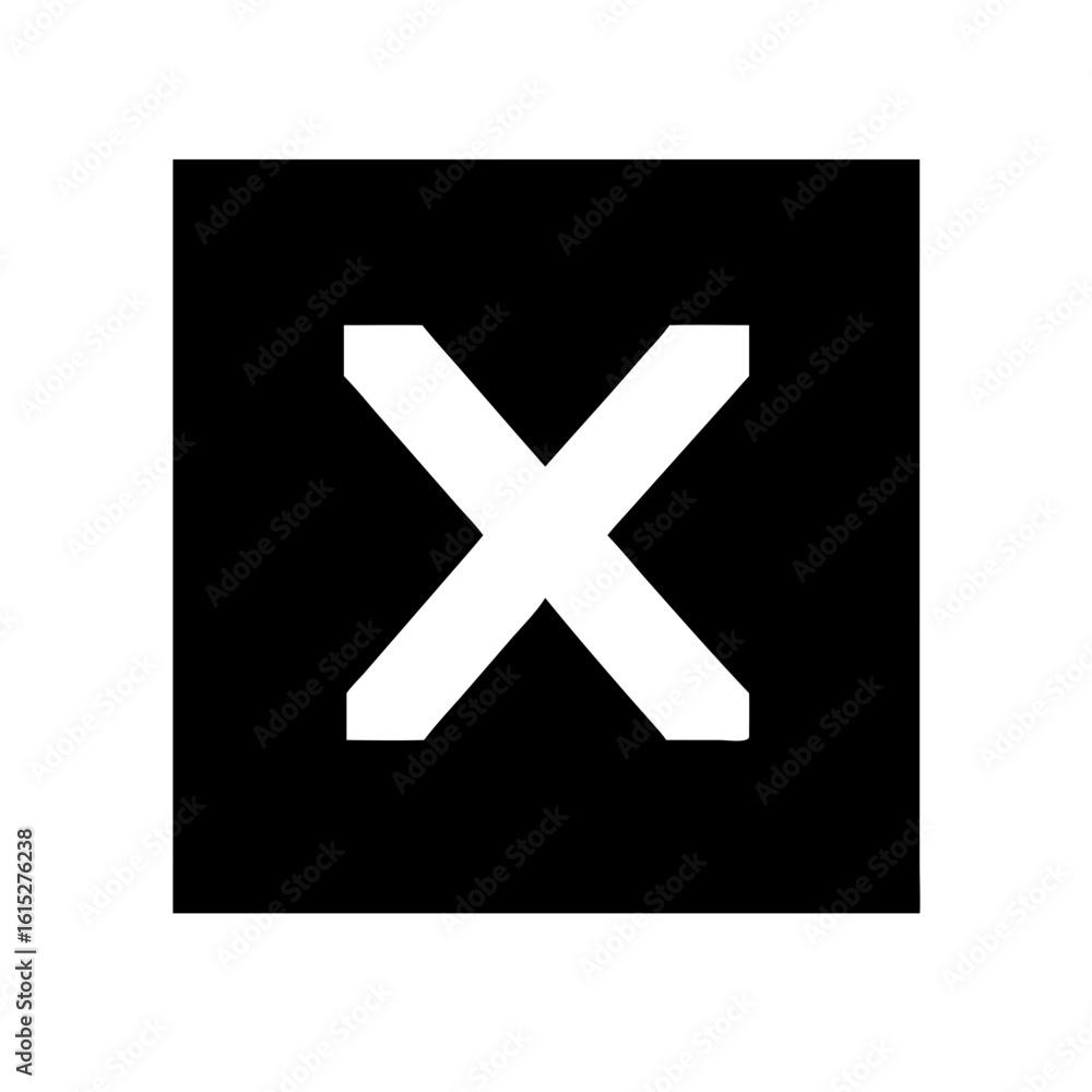 Obraz premium X square icon vector illustration