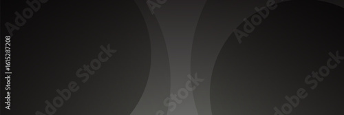 Black background and silver frame line grey curve with dimension overlap layer on space background for text and message design , vector