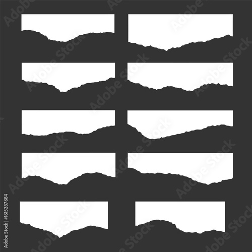 Torn Paper Edges Vector Set - Ripped Page Borders Collection