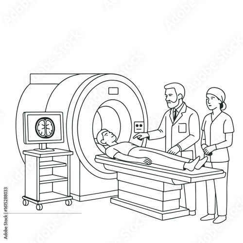 Medical Team Performing MRI Scan on a Patient