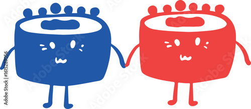 Cute sushi character japanese cuisine	
