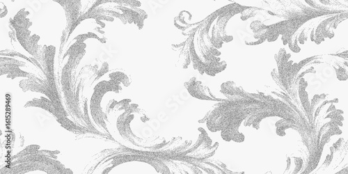 Patterned background, retro stipple artwork with halftone dots, rough photocopy feel and threshold edges for vintage print aesthetic.