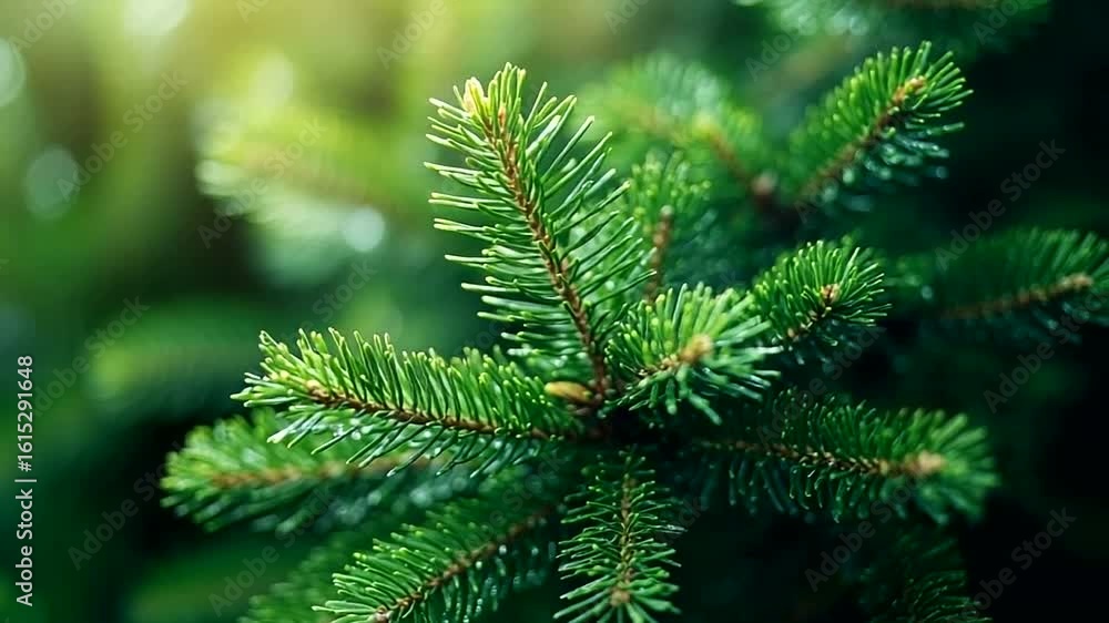 Close Up of Green Pine Tree Branches in Natural Daylight Setting for Christmas Close Up of Green Pine Tree Branches in Natural Daylight Setting for Christmas