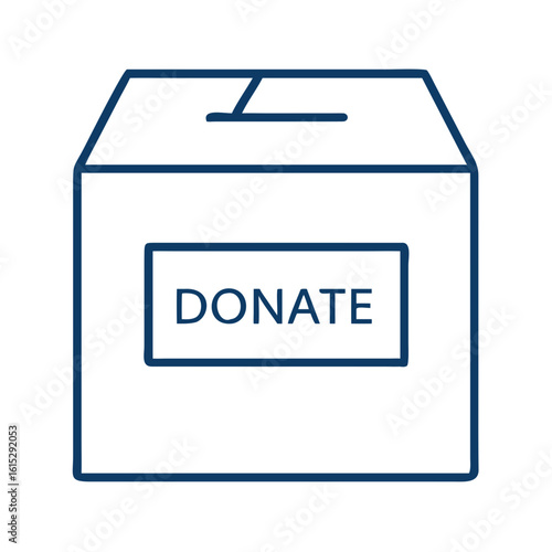 Icon from the series donation, charity. Donation box for charities with a slot on top for contributions  