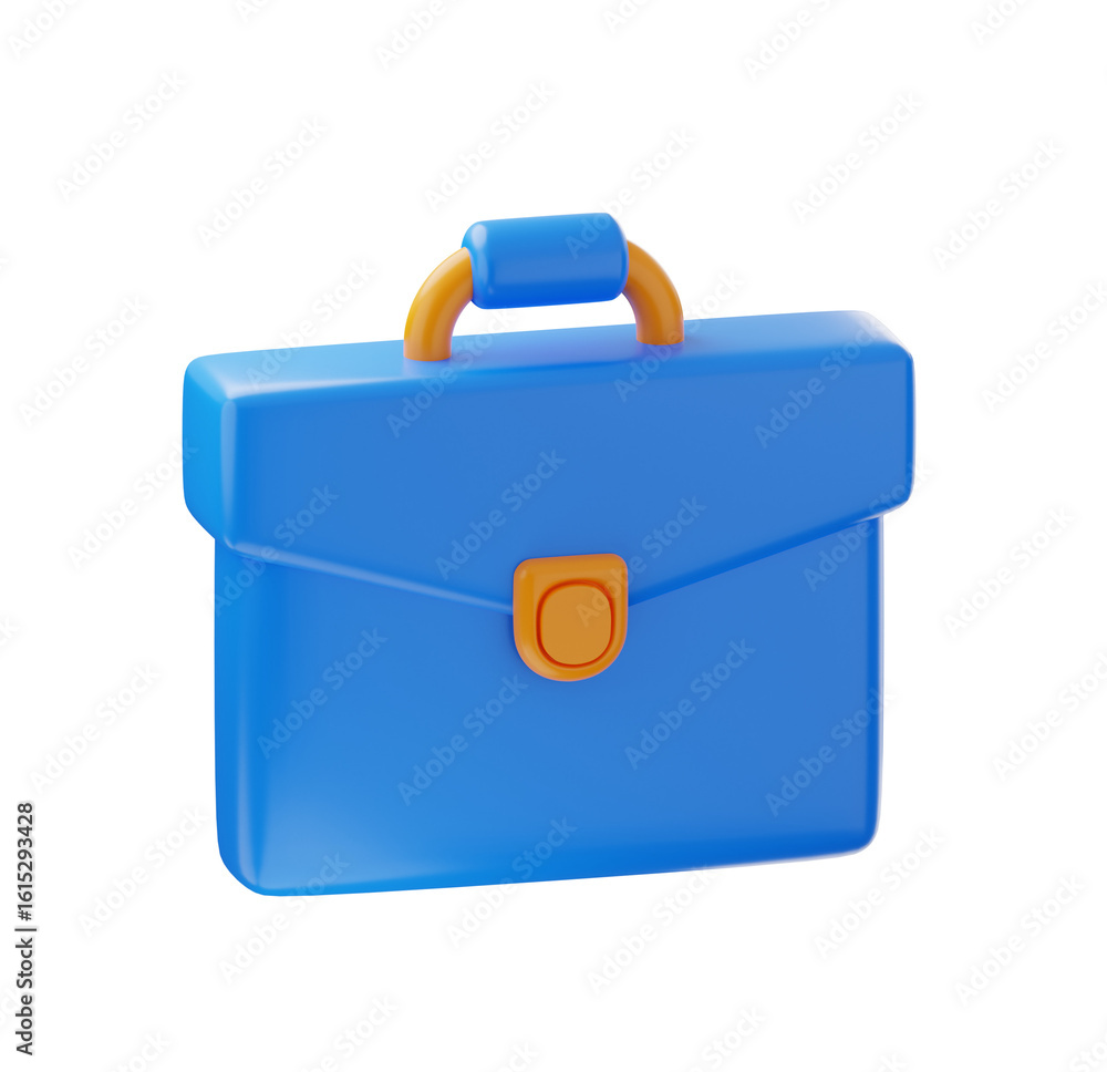 Blue Briefcase 3D Render, Modern Style Blue Briefcase 3D Render, Modern Style