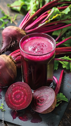 Vibrant Beetroot Juice Refreshing Stock Photo