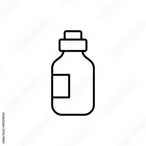 Thin Line Retinol Bottle Icon for Skincare and Beauty Branding