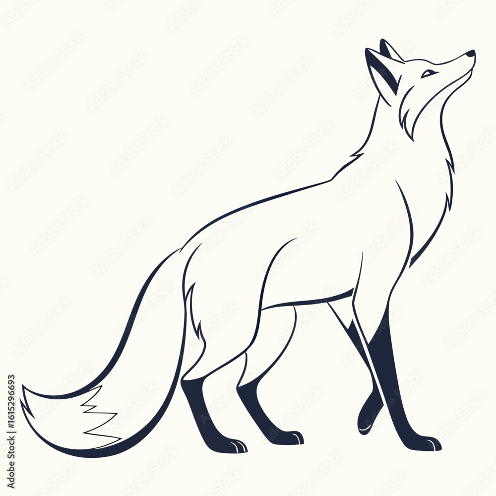 Fototapeta premium Black wolf head vector silhouette illustration, a wild animal cartoon drawing