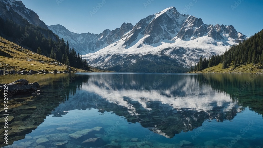 Naklejka premium mountain lake in the alps