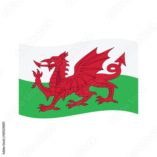 Flag of Wales emoji symbol sign icon vector illustration isolated flat flag banner