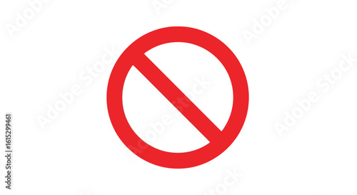 Free Download Vector illustration of a red prohibition sign isolated on white background - GFXLoad