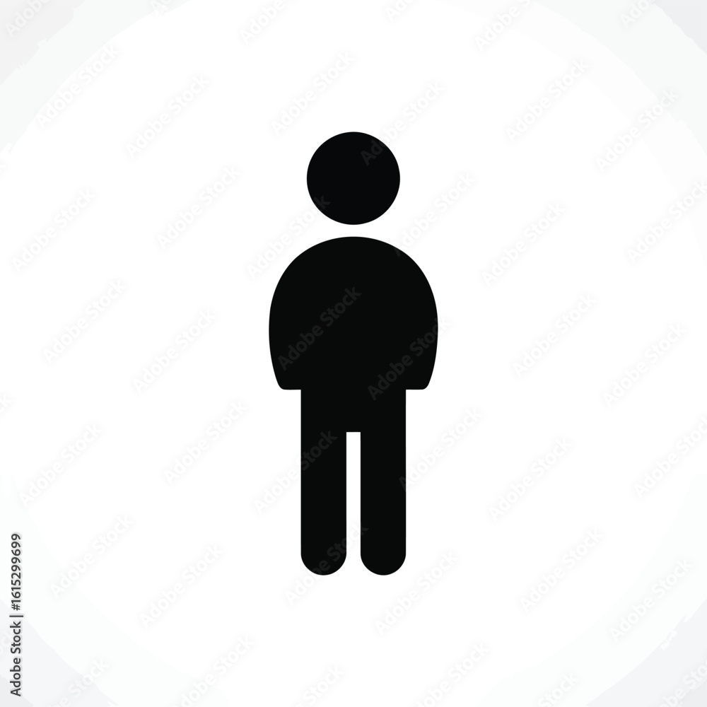 Obraz premium Vector illustration of simple black human icon isolated on white background
