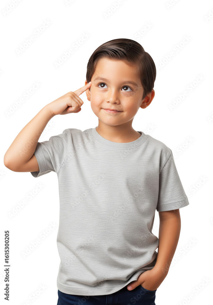 Young Boy Thinking with Finger on Temple, isolated on a transparent background
Young Boy Thinking with Finger on Temple, isolated on a transparent background