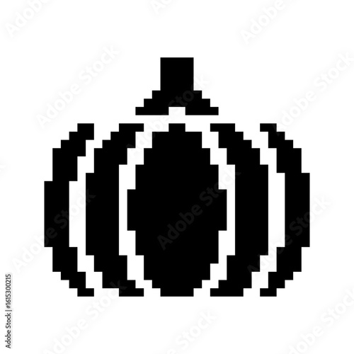 Pumpkin pixel icon. The main symbol of the Happy Halloween holiday. Pixel art.